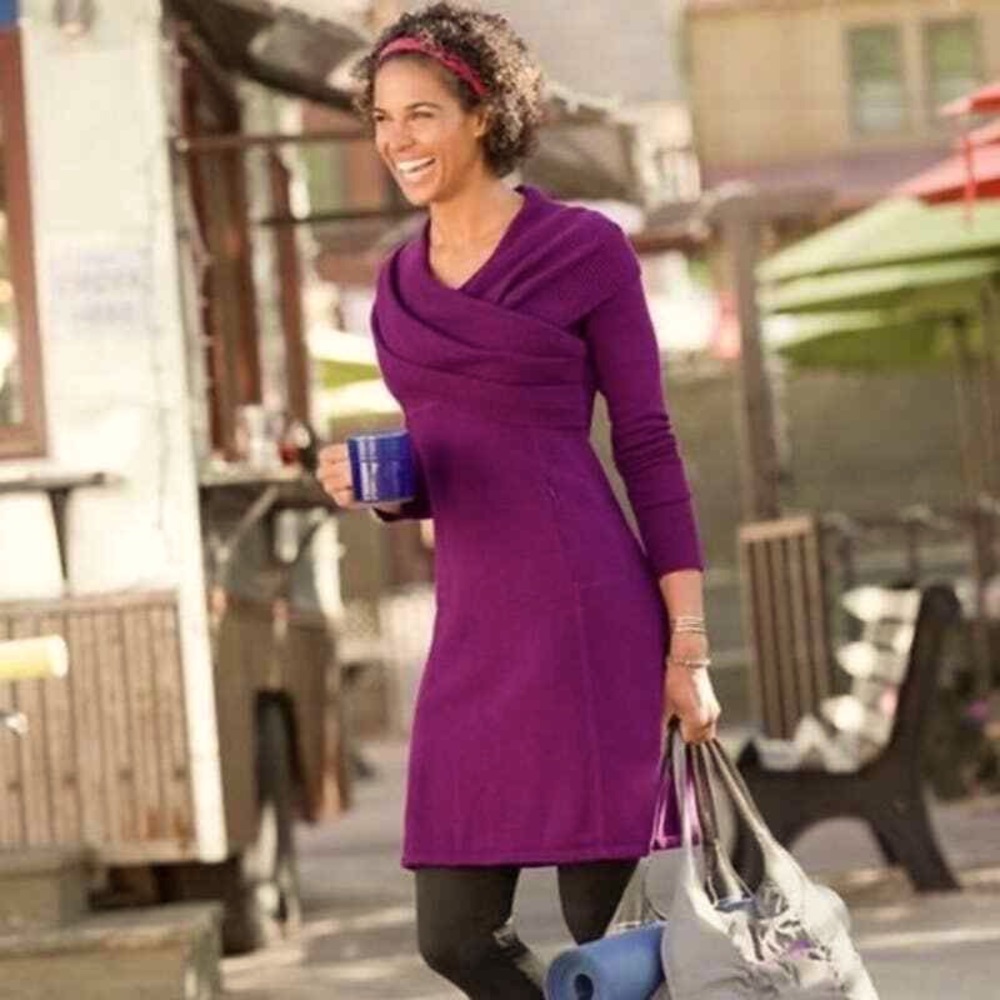 Athleta Sweater Dress Sochi Purple Berry Shawl xs